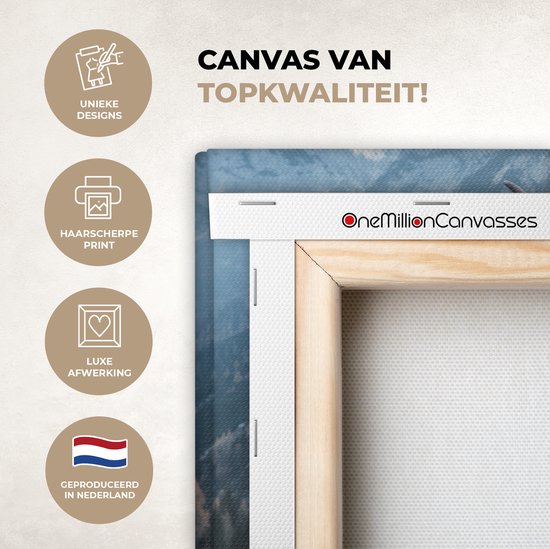 Canvas schilderij - Schotse hooglander - Berg - Landschap - Boom - Koe - Kamer decoratie - Canvas doek - Canvas schilderijen woonkamer - 30x20 cm