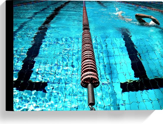 Canvas - Boeien tussen Zwembanden in Professioneel Zwembad - 40x30 cm Foto op Canvas Schilderij (Wanddecoratie op Canvas)
