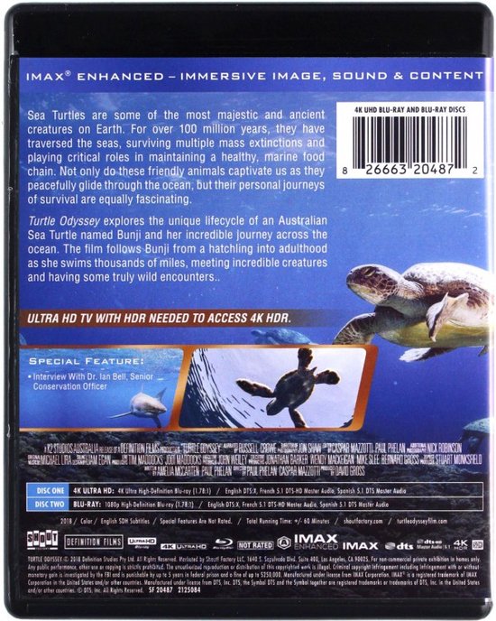 Turtle Odyssey [Blu-Ray 4K]+[Blu-Ray], Russell Crowe | Dvd's | bol