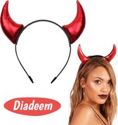 Duivel Hoorntjes - Rood - Haarband - Duivel Diadeem - Halloween Accessoires - Tiara