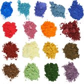 Mica Poeder Pigment Poeder - Mica Powder -40 gram per kleur - XL verpakking Maar liefst 720gram mica - Kleurstof voor bruisballen maken - epoxy pigment - epoxy - pigment poeder epoxy - Kleurpoeder - Kleurstof -Zeep Maken - Hars - - 17 Kleuren