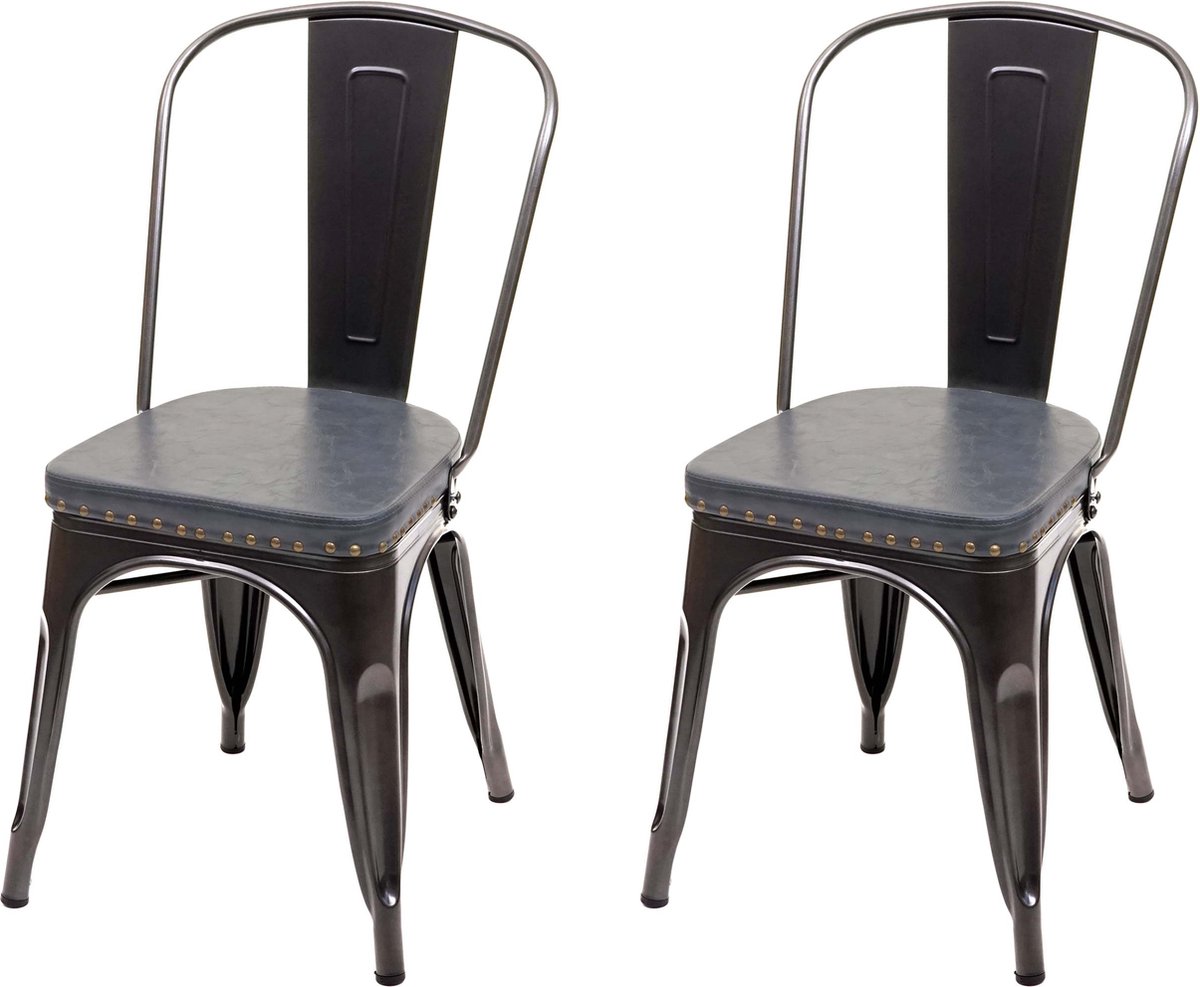 Cosmo Casa Eettafelstoelen - Industriële Bistrostoelen - Minimalistisch Design - Comfortabel en Duurzaam Zwart