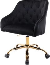 Chaise de bureau de Luxe Merax - Chaise sur Roues - Ergonomique - Roues - Rotative et réglable - Zwart avec or