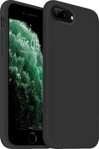 Coverzs Luxe Liquid Silicone case geschikt voor Apple iPhone 7 Plus / 8 Plus hoesje - Zwart - Geschikt voor iPhone 8 Plus / 7 Plus case - Zwarte case - Beschermhoesje - Backcover hoesje - Zwart
