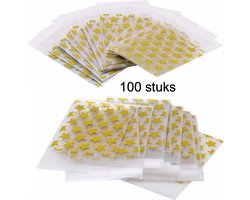 CHPN - Traktatiezakjes - Uitdeelzakjes - Snoepzakjes - Giftbags - 100stuks - Goodiebag - Transparante zakjes - Sterren - Goud/Geel