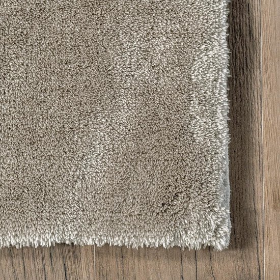 Tapis uni Solid à poils longs et lavable Flycarpets - Beige - 160x230 cm