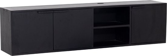 Zwevend Tv-meubel Zen Zwart 160cm - Giga Meubel