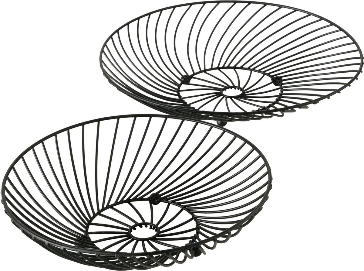 Boltze Home schaal metaal set zwart modern Ø25/28cm decoratie.