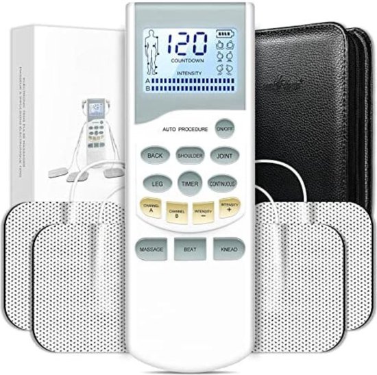 VCKHRRY TENS/EMS Apparaat Voor Pijnverlichting - 2 Kanalen, 36 Programma's, Incl. 10 Elektroden
