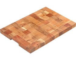 The Living Store Slagersblok Acaciahout 50x34x3.8 cm - Massief - Tropisch Hardhout