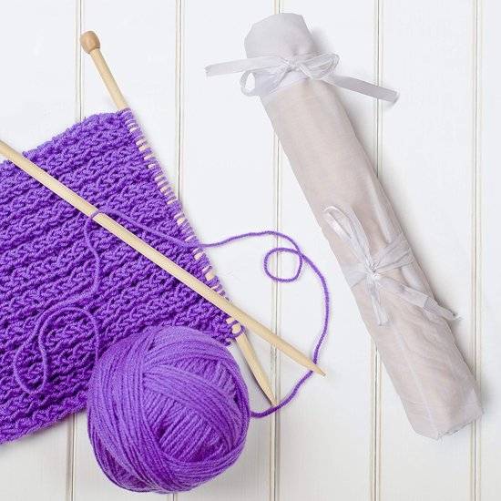 Set Aiguilles à crochet en Bamboe – 16 paires d' Aiguilles à crochet/tricot  droites en