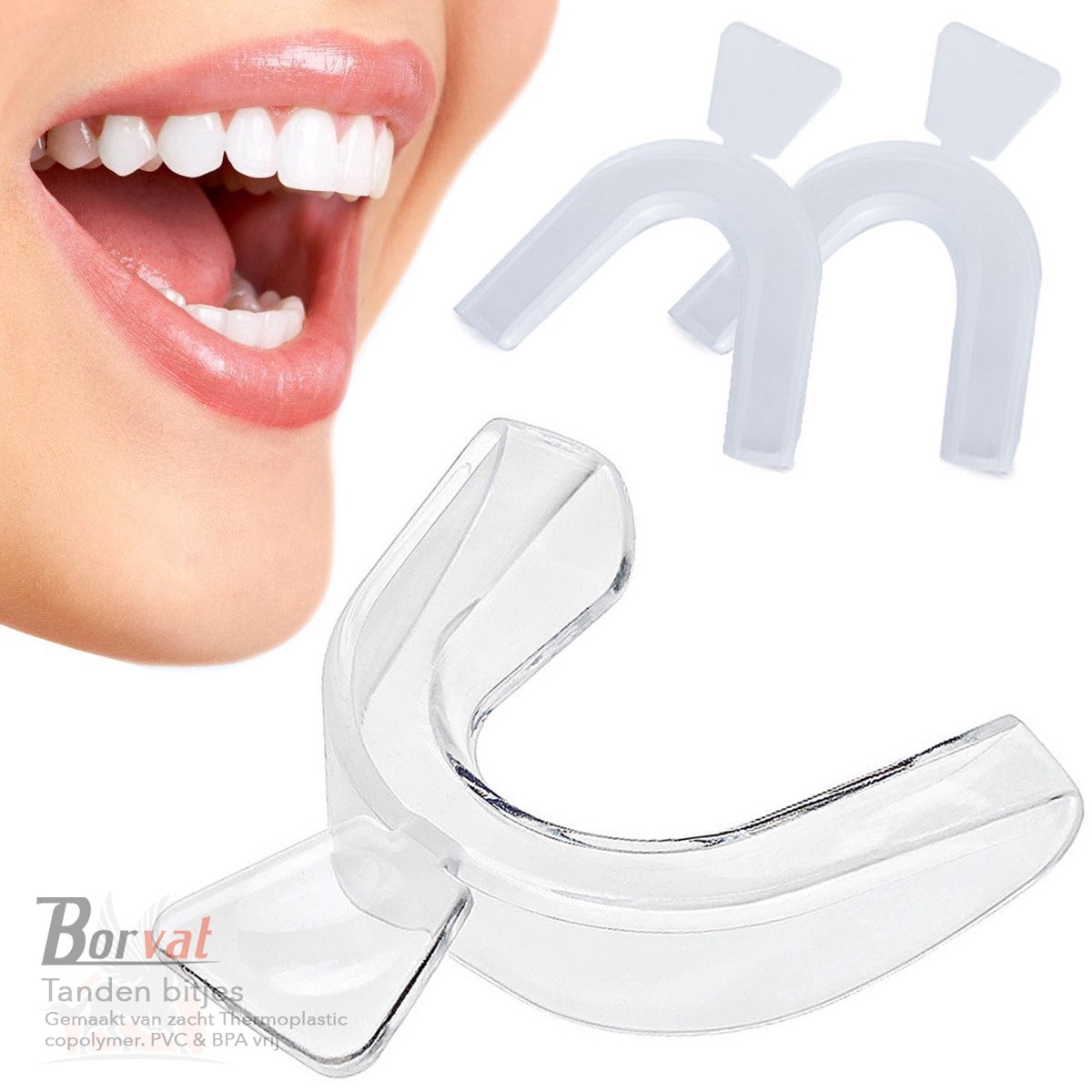 Borvat® | Tanden bitjes voor tanden bleken | vechtsporten | tanden knarsen | 2 stuks | Bitje (Mouthtray) Voor Mondgel