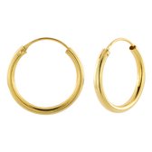 Oorbellen 925 zilver | Oorringen | Gold plated oorringen, 25 mm, 3 mm dik