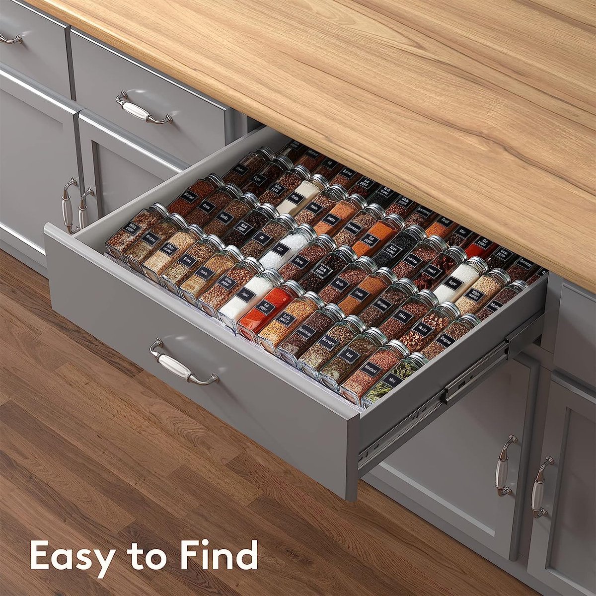 Comment faire un organisateur de tiroir à épices  Spice organization  drawer, Kitchen organization diy, Kitchen drawer organization