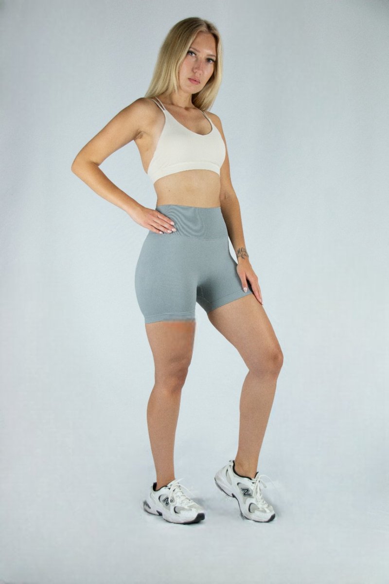 Gymhunterz - Dames Fitness sport BH's - Workout Crop Top - V-hals - Reathable & Elastisch materiaal - zweetafvoerende functie, stretch in vier richtingen - extra boterzacht handgevoel - Kleur Beige - Maat S