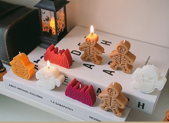 Halloween - Kaars 8 Stukken - Van 4 vormen - Feest Korting - Geurkaarsen Kaarsenset - Aromatherapie Kaars - Figuurkaars