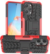Coverup Rugged Kickstand Back Cover - Geschikt voor Xiaomi Redmi 12 Hoesje - Rood