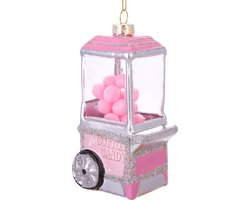 BRUBAKER Snoeptrolley Roze - Handgeschilderde Glazen Kerstbal - Handgeblazen Kerstversiering - Grappige Kersthanger - Kerstboom Decoratie - 11 cm