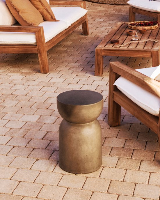 Kave Home - Table d'appoint ronde en ciment Garbet Ø 32 cm
