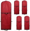 5 Stuks Ademende Kledingtas 180 cm x 64 cm, Opvouwbare Beschermhoes Kledinghoes, Vervoeren/Langdurige Opslag voor Trouwjurken Avondjurken Pakken enz, Donkerrood TKB1001-darkred-5x