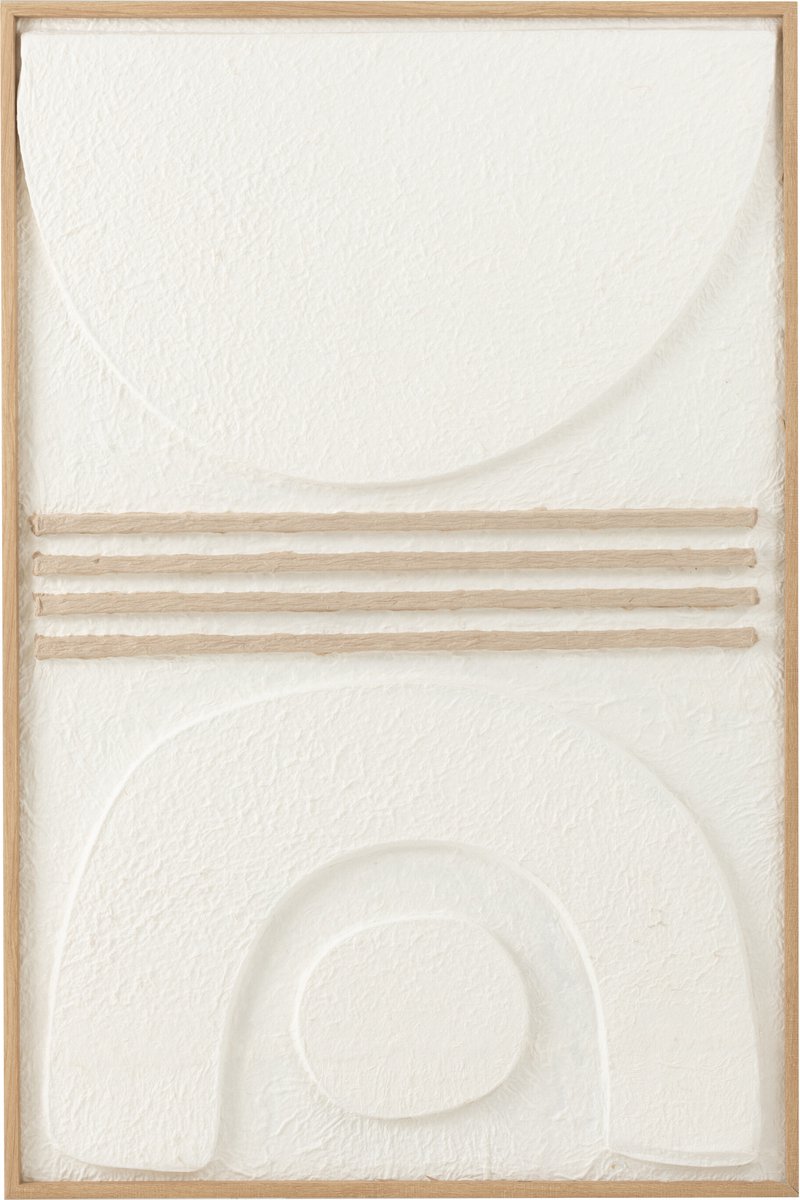 J-Line schilderij Thibault - papier - wit/beige