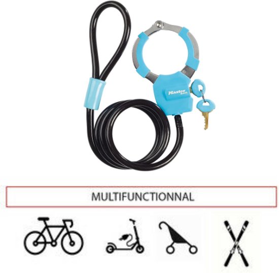 Câble antivol vélo ou scooter MasterLock 8275EURDPRO-BLU, Blauw