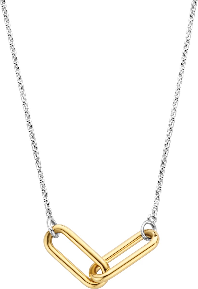 TI SENTO Dames Ketting - 925 zilver - Zilver geel verguld - Maat 42 - 3966SY