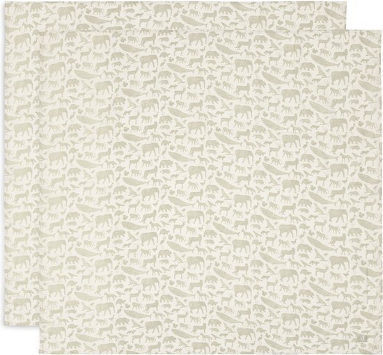 Jollein Elephant Tales Washandjes voor baby's, 3 stuks, 15 x 20 cm, mousseline, 100% katoen, Oeko-Tex gecertificeerd