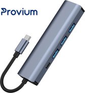 USB-C Hub - 5 in 1 - Ethernet - USB 3.0 - USB-C Docking Station adapter splitter - Grijs - Provium