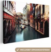 Canvas schilderij - Venetië - Stad - Water - Architectuur - Italië - Foto op canvas - 120x80 cm - Wanddecoratie - Canvasdoek