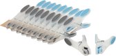 Soft grip wasknijpers - 40x - kunststof - transparant - 8 cm