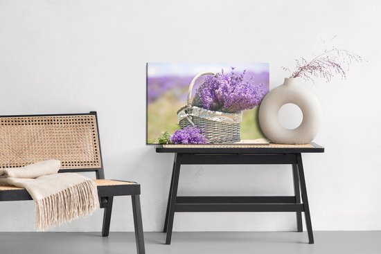 Painting King - Panier à peindre sur toile avec Fleurs de Lavande - 120 x 80 cm