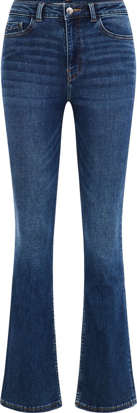 WE Fashion Dames high rise flared jeans met stretch