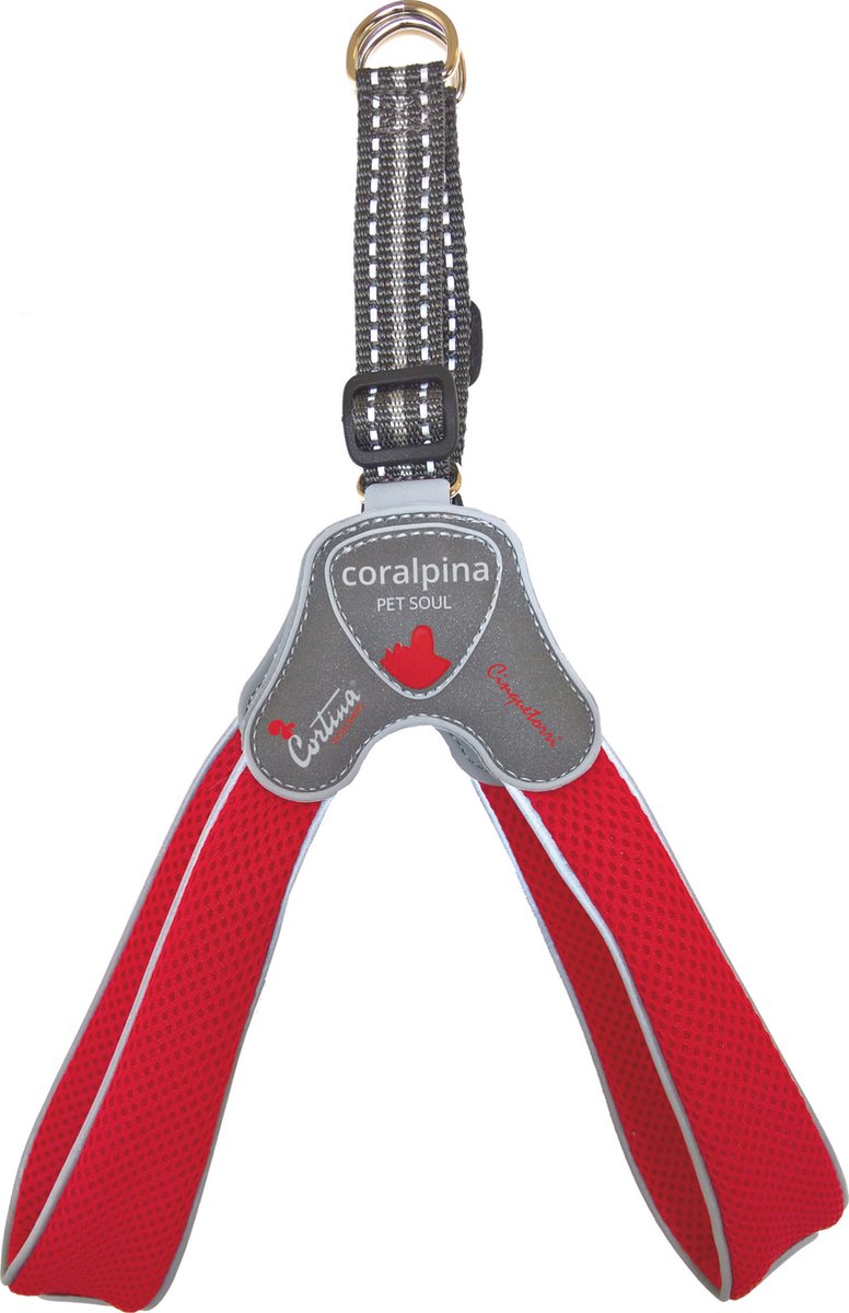 Coralpina - Harness Cinquetorri - Honden Harnas - Kleur: Rood - Maat 3: 30-40 cm / 4-5 kg