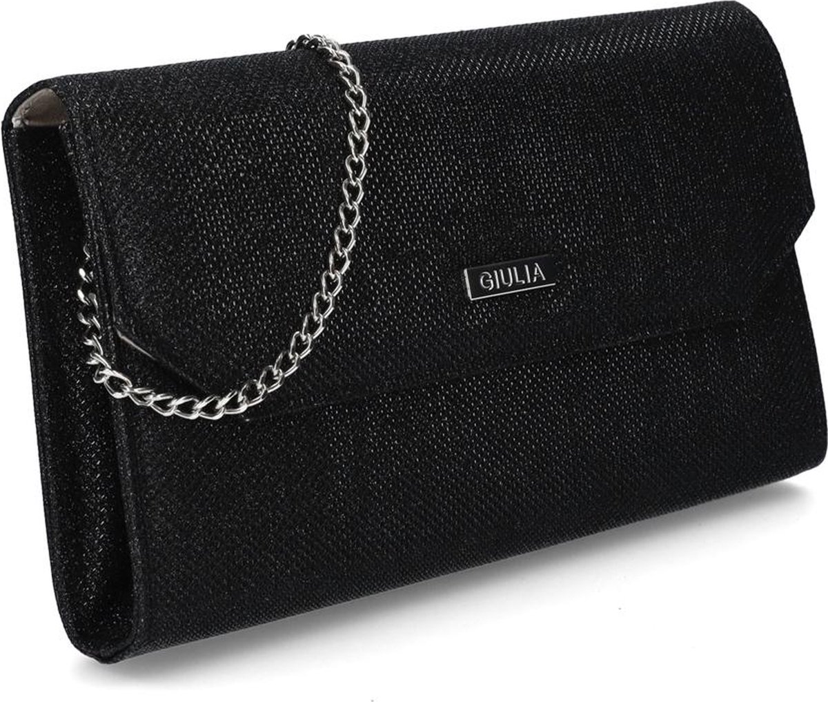 Giulia Clutch handbag handtas galatasje - zwart glitter (zwart paillette)