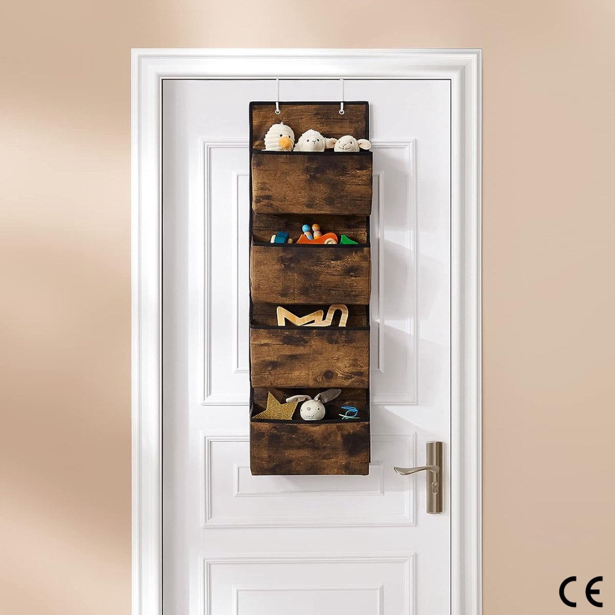 Hangende Organizer Voor Aan De Muur, Premium Linnen Met 3 Niveaus Geweven Katoenen Touw Hangende Tas Opbergtas Voor Slaapkamer Woonkamer