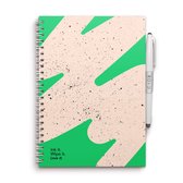MOYU - Flashy Moss Notebook - Uitwisbaar Notitieboek A5 Hardcover - Multifunctionele pagina’s - Inclusief uitwisbare pen, houder en wisdoekje