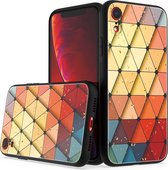 LuxeBass Siliconen hoesje met print geschikt voor Apple iPhone XR - Marmer Triangle - telefoonhoes - gsm hoes - telefoonhoesje
