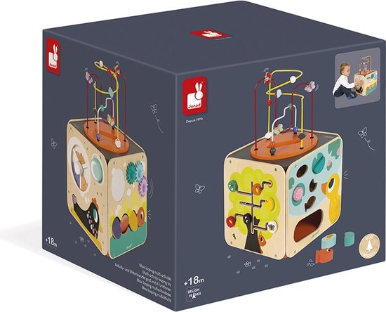 Janod Looping - Houten Activiteitenkubus - Met Veel Activiteiten Om De Zintuigen Te Prikkelen En Geschikt Voor Uren Speelplezier! - Geschikt Vanaf 18 Maanden van Janod — afbeelding 5