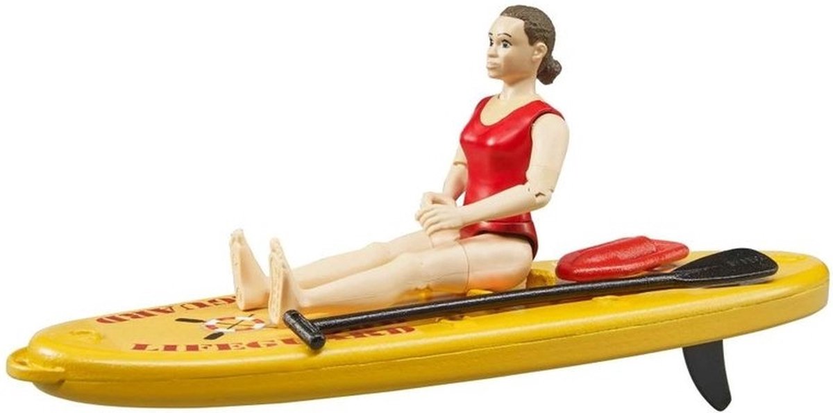 Bruder bworld Strandwacht met SUP board speelfiguur thumbnail 4