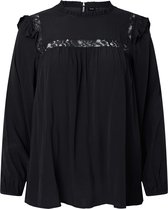 ZIZZI VBELLA, L/S, LACE BLOUSE Dames Blouse - Black - Maat S (42-44)