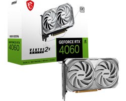MSI NVIDIA GeForce RTX 4060 VENTUS 2X WHITE 8G OC - Videokaart - 8GB - GDDR6 - PCIe 4.0 - 1x HDMI 2.1a - 3x DisplayPort 1.4