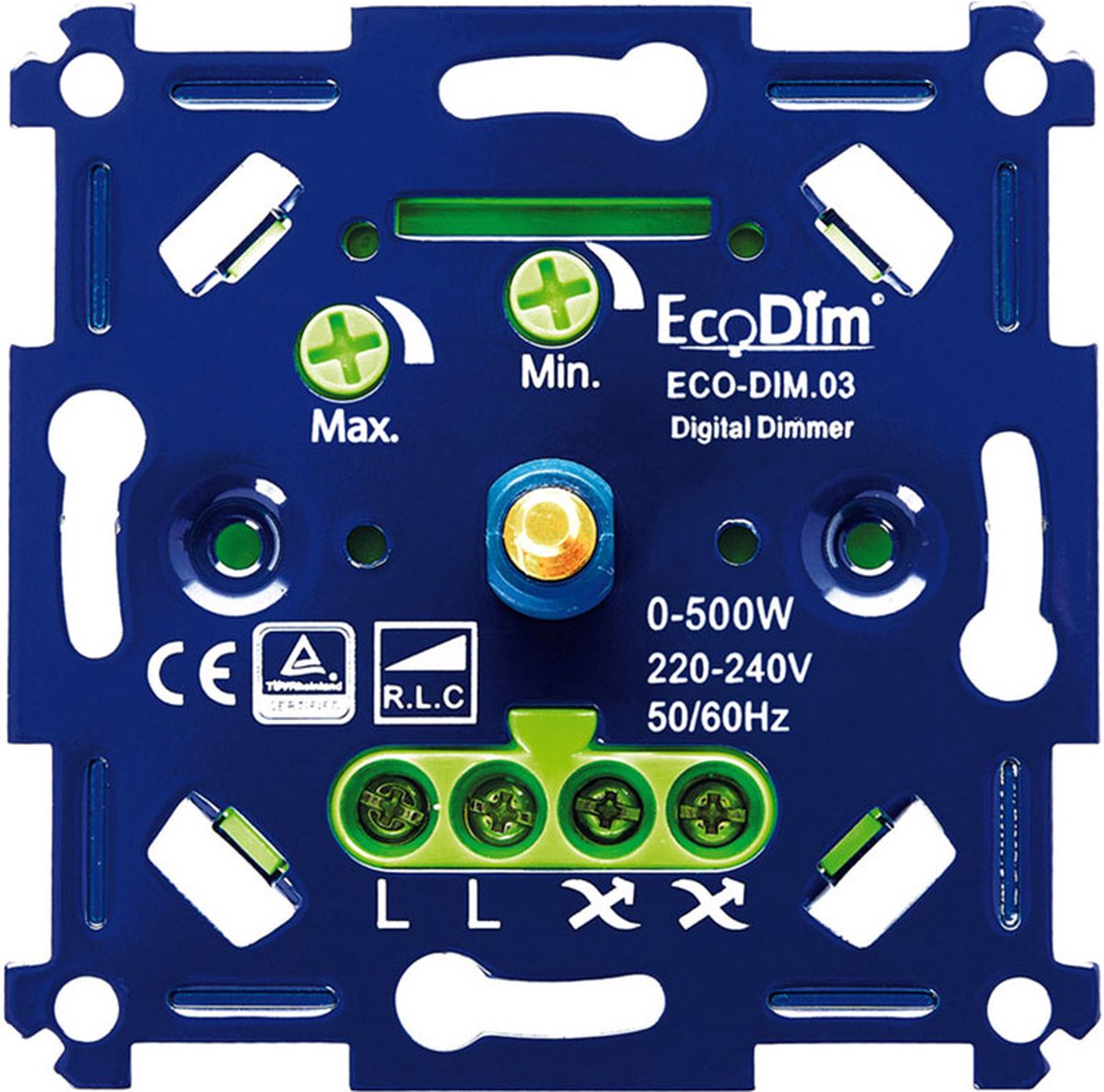 EcoDim led dimmer ECO-DIM.03 0-500W RLC, fase aansnijding & fase afsnijding, universeel, voor alle merken afdekmateriaal