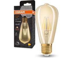 Osram - Vintage 1906 LED E27 Peer Helder 6.5W 725lm - 824 Zeer Warm Wit | Dimbaar - Vervangt 55W