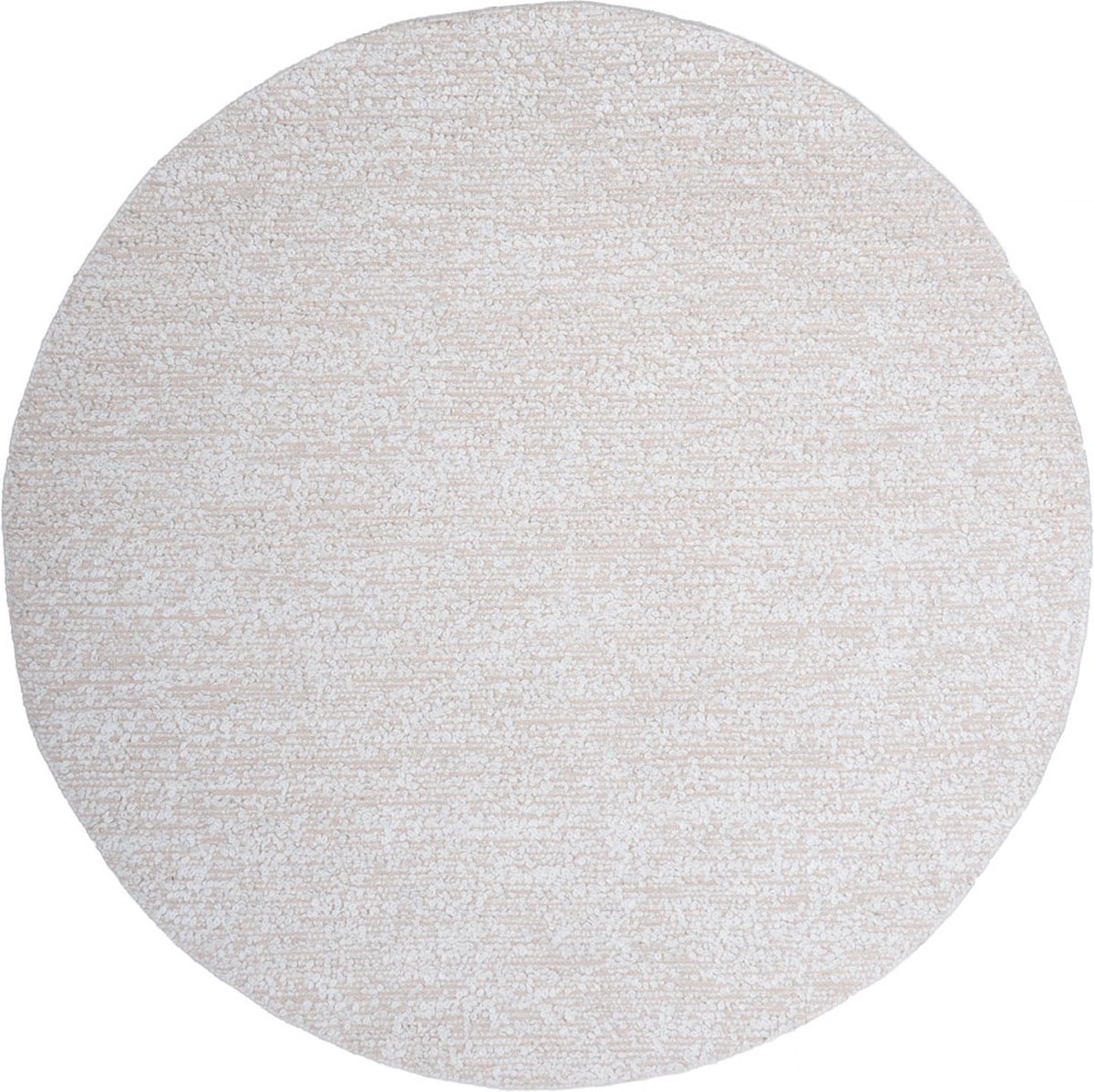 Veer Carpets Vloerkleed Mica Rond ø160 cm - Bouclé Design Vloerkleed in Scandinavische / Japandi Stijl Wit