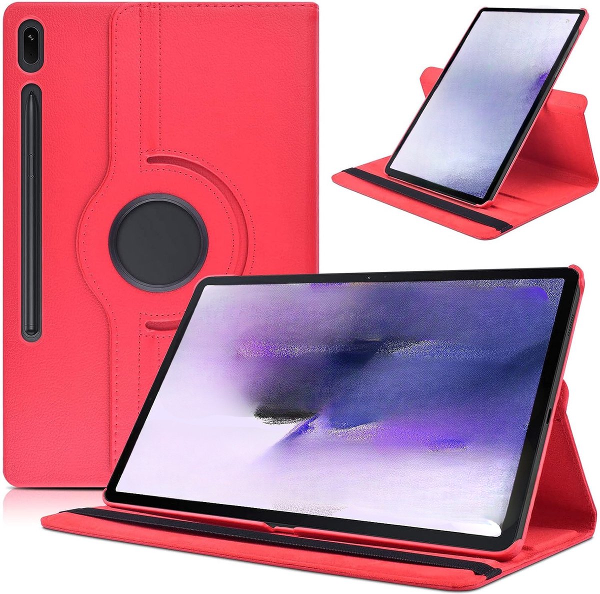 Draaibare Tablet Hoes - Geschikt voor Samsung Galaxy Tab S9 Plus Hoes - Rood