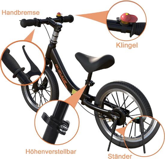 Bikestar meegroei loopfiets Sport 12 inch, lichtroze BIKESTAR