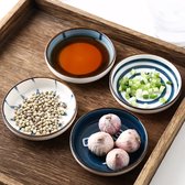 STAR&STER Japanse stijl keramische dipschalen snackschalenset, kleine sausschaaltjes, stapelbare snackschalen, kruidenschaal, handgeschilderd porseleinen sauskom, saus en soja