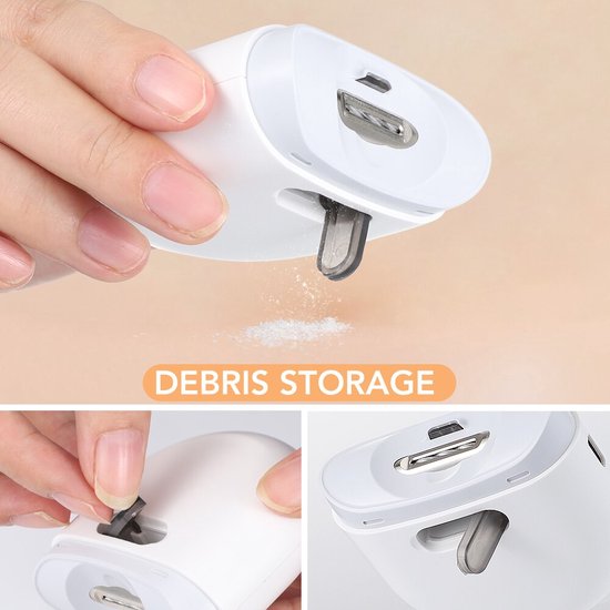 CL CHLIN® "Easy trim model 1" Elektrische Nagelknipper voor baby, kinderen en volwassenen met oplaadbare accu - precicie - nageltrimmer - nagelschaar - met extra grote opening - nagelvijl van CL CHLIN — afbeelding 3