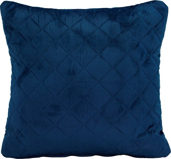 Velvet Quilt - Sierkussen Blauw 40x40 cm. - Inclusief binnenvulling